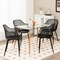4pcs Black Dining Chairs Ergonomic Mesh Back Curved Seat Powder-Coated Metal